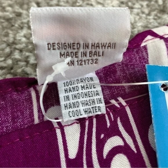 Makai Beach Hawaiian Purple Floral Rayon Scarf Wrap Sarong 64"x46" Shawl NWT - Picture 7 of 7